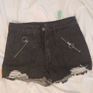 G by Guess zipper black jean shorts